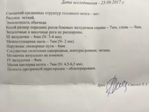 Расшифровка узи головного мозга у ребенка 8 месяцев