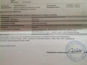 Расшифровка анализа на микрофлору и цитологию на атипию